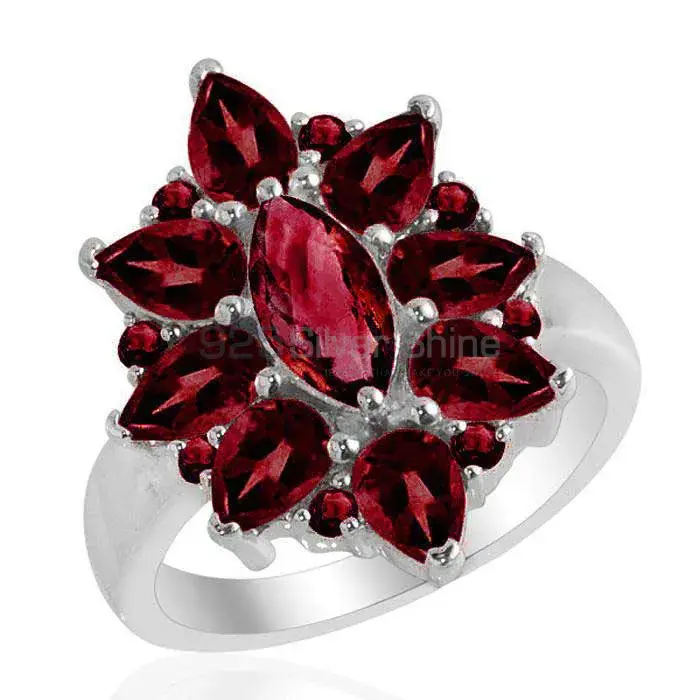 925 Sterling Silver Rings In Natural Garnet Gemstone 925SR2168