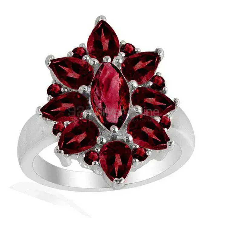 925 Sterling Silver Rings In Natural Garnet Gemstone 925SR2168_0