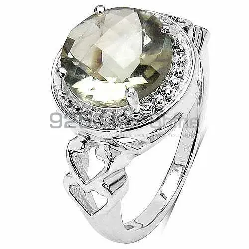 Green Amethyst Sterling Silver Rings 925SR3377_1