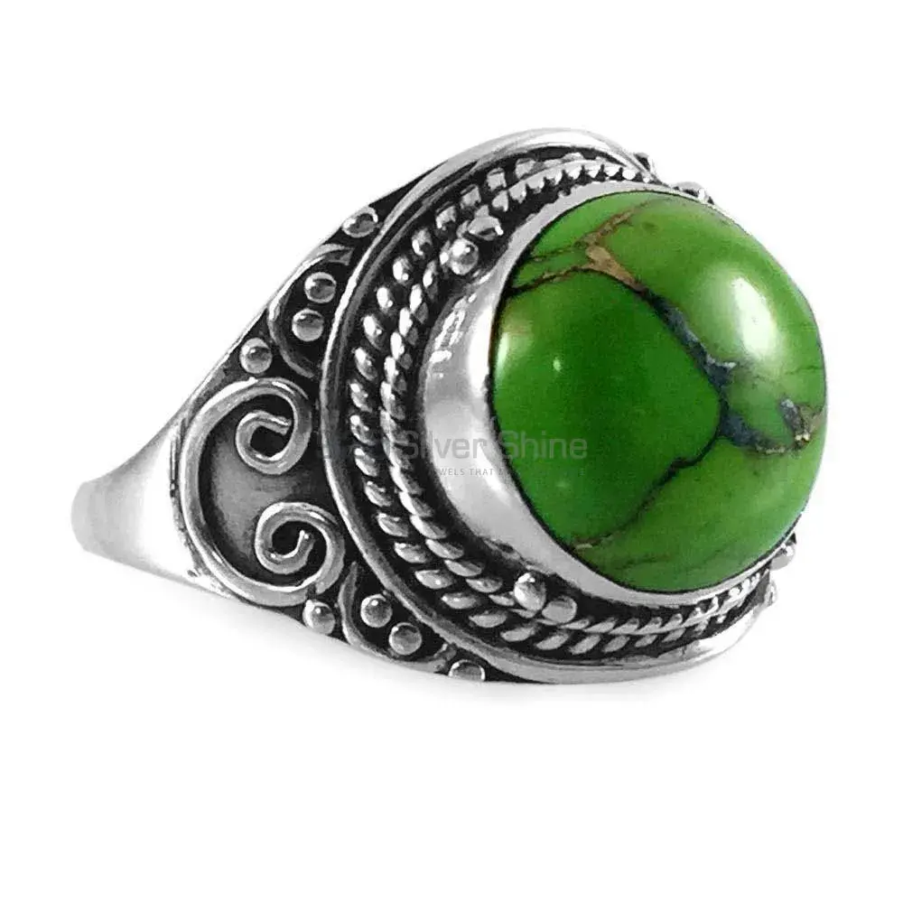 925 Sterling Silver Rings Manufacturer In Natural Green Copper Turquoise Gemstone 925SR3850