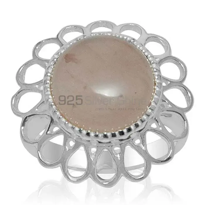 925 Sterling Silver Rings Manufacturer In Natural Rose Quartz Gemstone 925SR1469