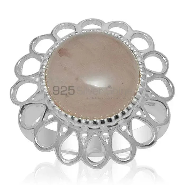 925 Sterling Silver Rings In Natural Rose Quartz Gemstone 925SR1469