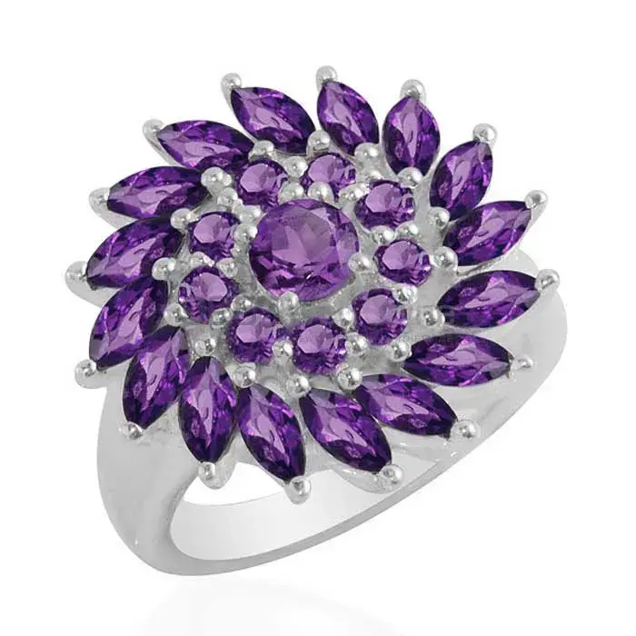 925 Sterling Silver Rings Manufacturer In Semi Precious Amethyst Gemstone 925SR1707