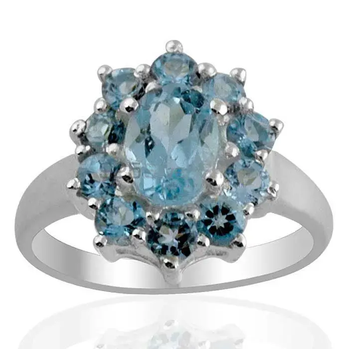 925 Sterling Silver Rings In Semi Precious Blue Topaz Gemstone 925SR1391_0