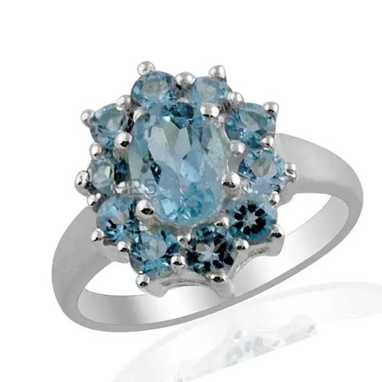 925 Sterling Silver Rings In Semi Precious Blue Topaz Gemstone 925SR1391_1