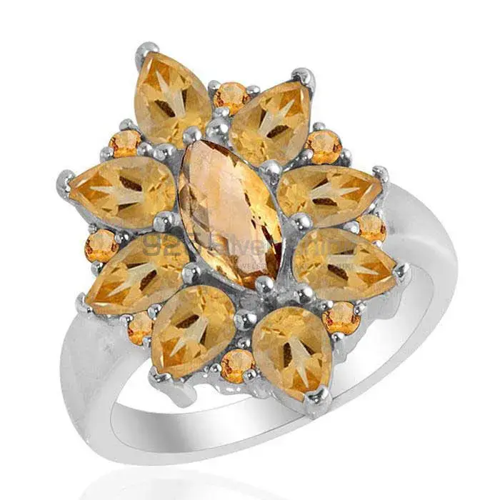 925 Sterling Silver Rings Manufacturer In Semi Precious Citrine Gemstone 925SR2169