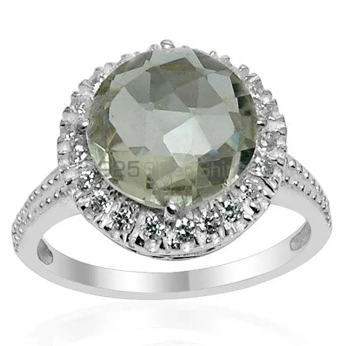 Green Amethyst Gemstone Sterling Silver Rings 925SR1549