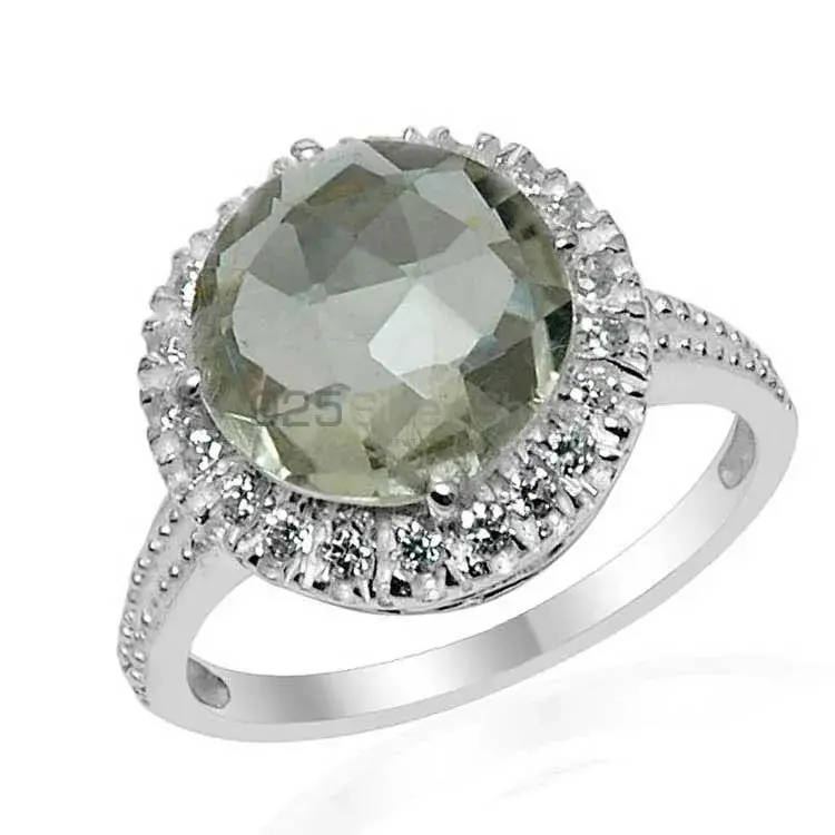 Green Amethyst Gemstone Sterling Silver Rings 925SR1549_0