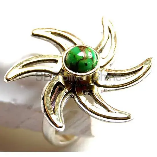 925 Sterling Silver Rings In Semi Precious Green Copper Turquoise Gemstone 925SR3772