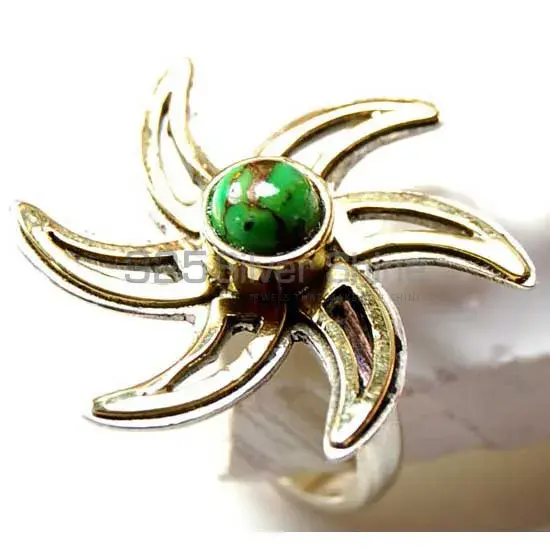 925 Sterling Silver Rings In Semi Precious Green Copper Turquoise Gemstone 925SR3772_0