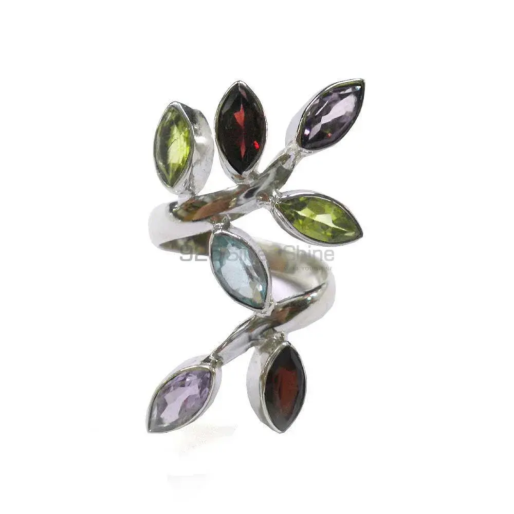 925 Sterling Silver Rings In Semi Precious Multi Gemstone 925SR3851_0