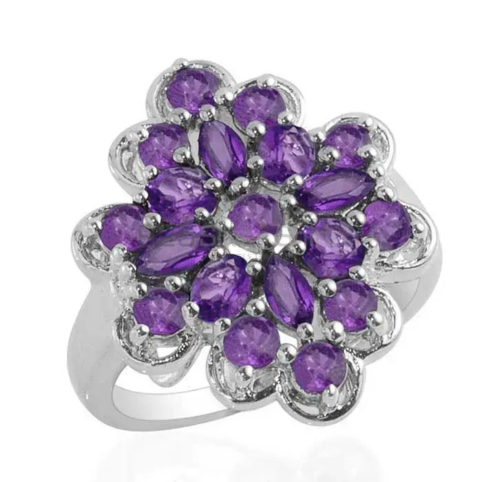 925 Sterling Silver Rings Suppliers In Genuine Amethyst Gemstone 925SR1702