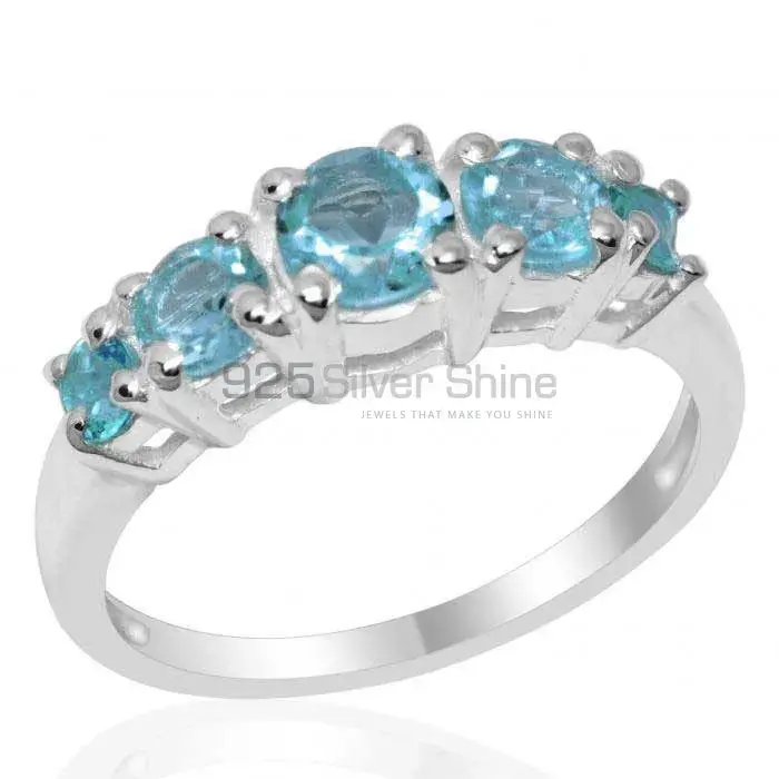 925 Sterling Silver Rings Suppliers In Genuine Blue Topaz Gemstone 925SR2085