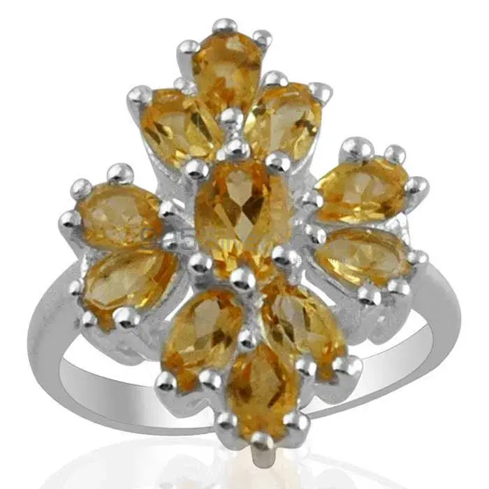 925 Sterling Silver Rings Suppliers In Genuine Citrine Gemstone 925SR1386