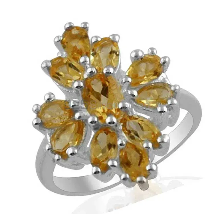 925 Sterling Silver Rings In Genuine Citrine Gemstone 925SR1386_0