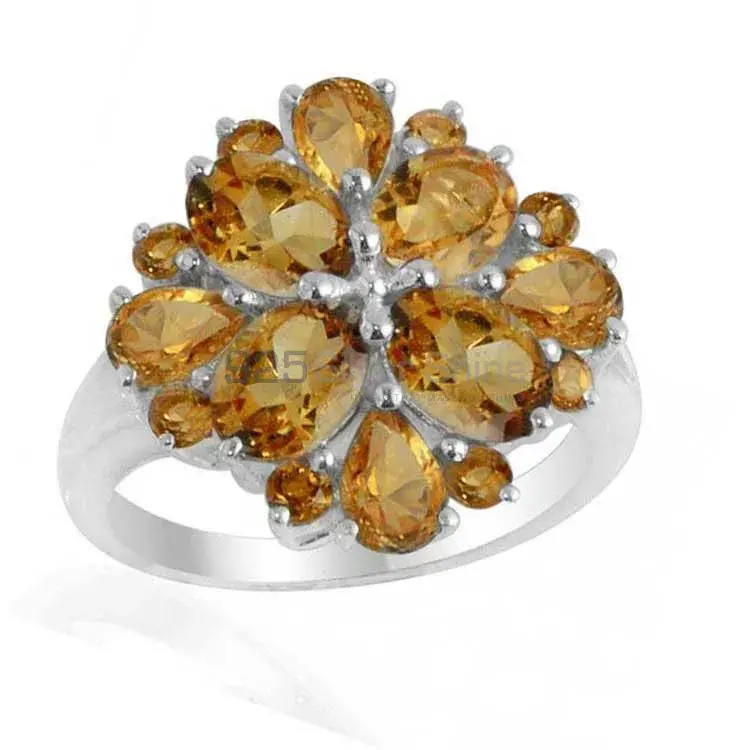 925 Sterling Silver Rings Suppliers In Genuine Citrine Gemstone 925SR2164