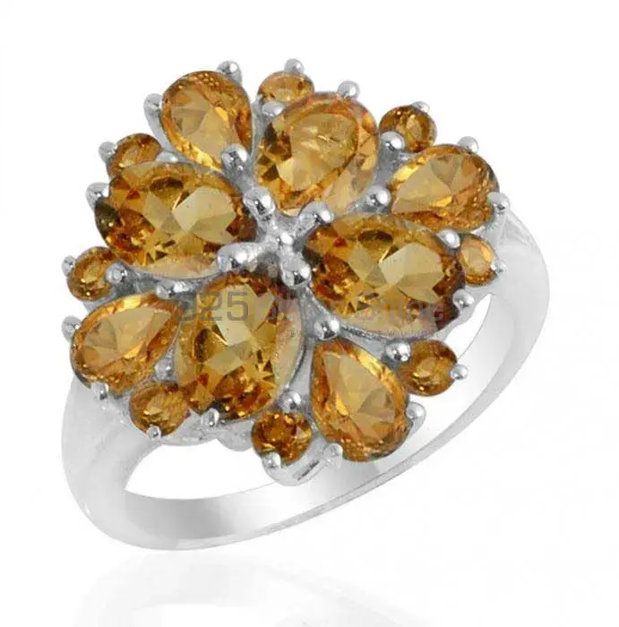 925 Sterling Silver Rings In Genuine Citrine Gemstone 925SR2164_0