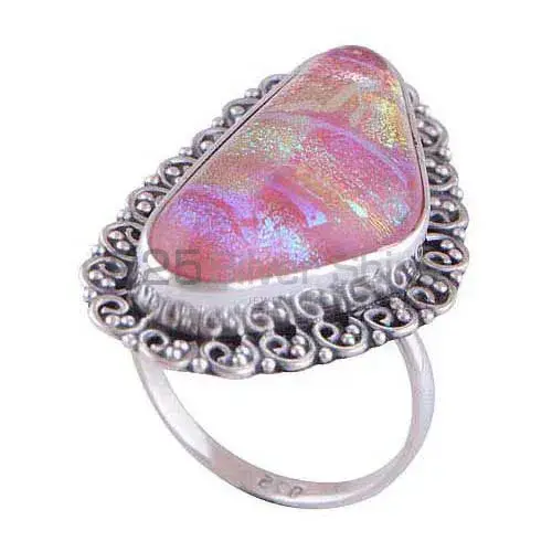 925 Sterling Silver Rings Suppliers In Genuine Dichroic Glass Gemstone 925SR2963