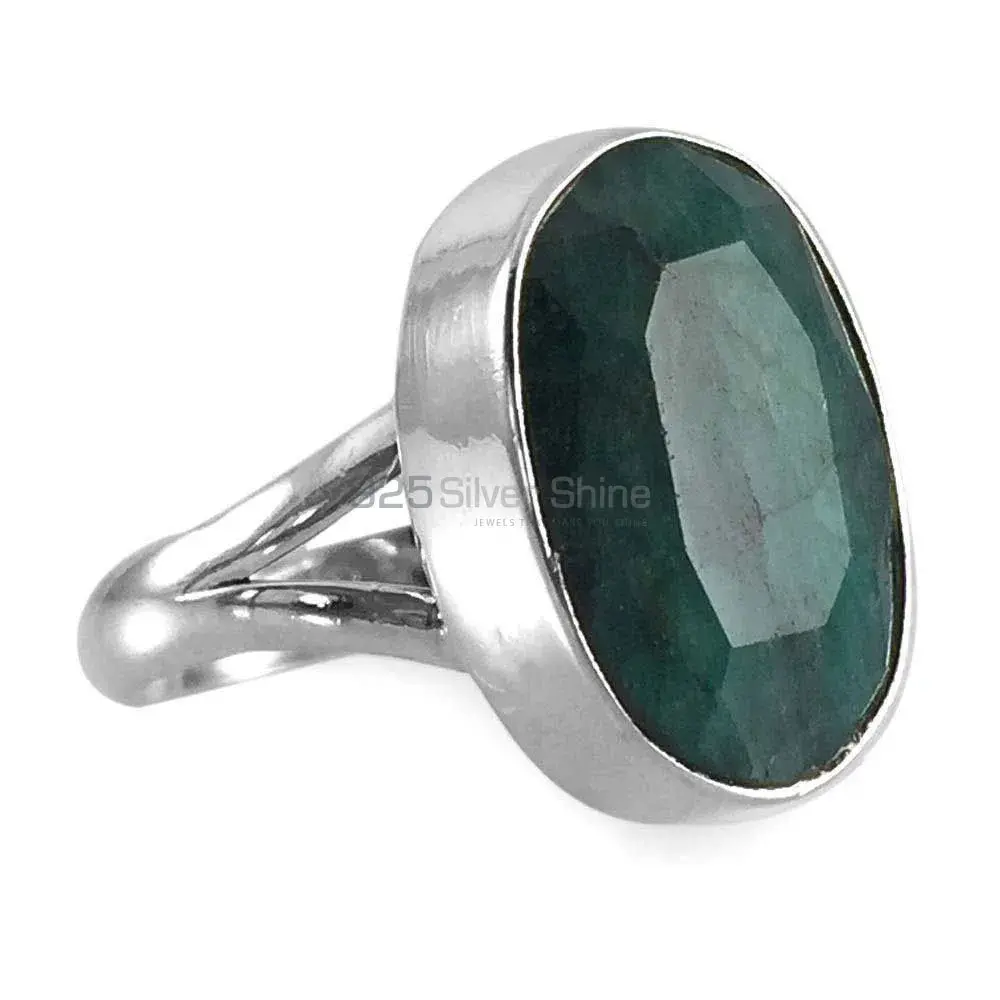 925 Sterling Silver Rings Suppliers In Genuine Dyed Emerald Gemstone 925SR3846_0