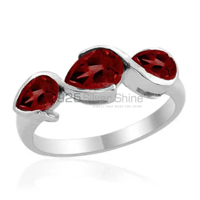 925 Sterling Silver Rings Suppliers In Genuine Garnet Gemstone 925SR2006_0