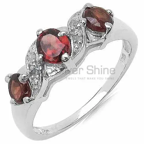 925 Sterling Silver Rings In Genuine Garnet Gemstone 925SR3215