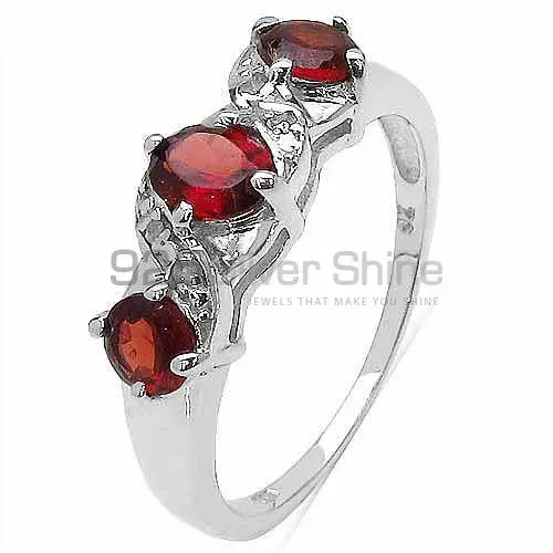 925 Sterling Silver Rings In Genuine Garnet Gemstone 925SR3215_1