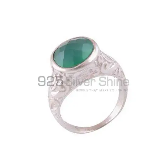 925 Sterling Silver Rings In Genuine Green Onyx Gemstone 925SR3961_1