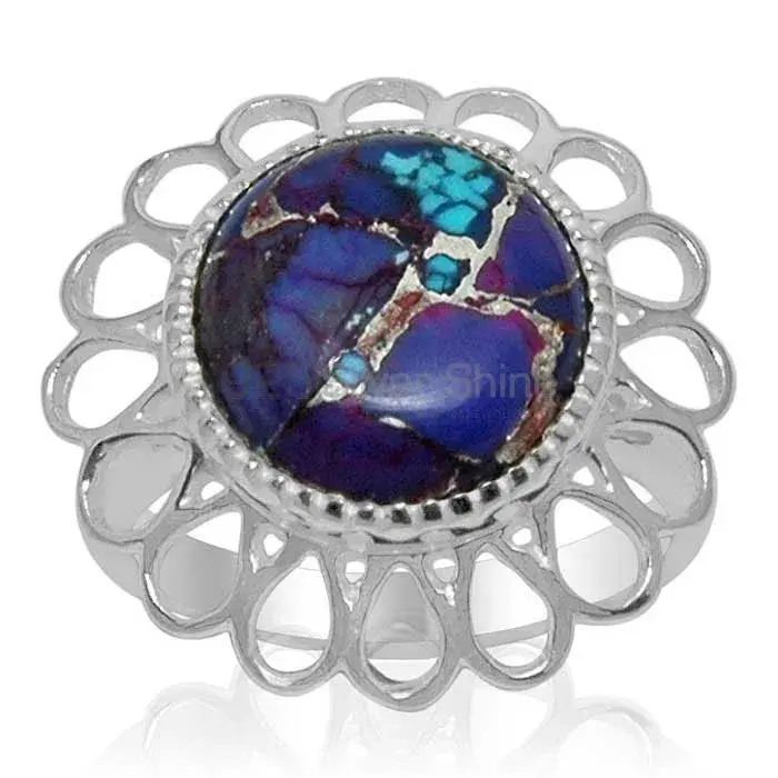 925 Sterling Silver Rings Suppliers In Genuine Mohave Turquoise Gemstone 925SR1465