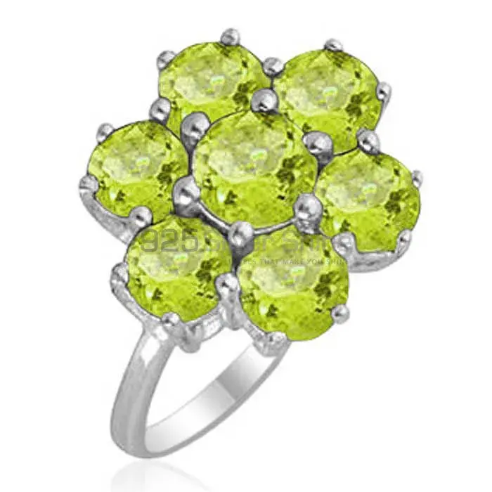 925 Sterling Silver Rings Suppliers In Genuine Peridot Gemstone 925SR1848