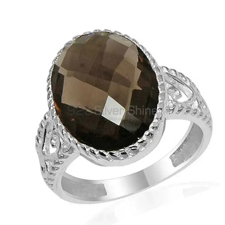 925 Sterling Silver Rings Suppliers In Genuine Smoky Quartz Gemstone 925SR1623_0