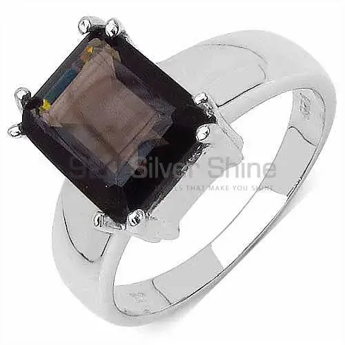 925 Sterling Silver Rings Suppliers In Genuine Smoky Quartz Gemstone 925SR3121