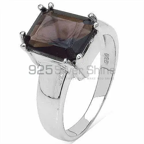 925 Sterling Silver Rings Suppliers In Genuine Smoky Quartz Gemstone 925SR3121_1