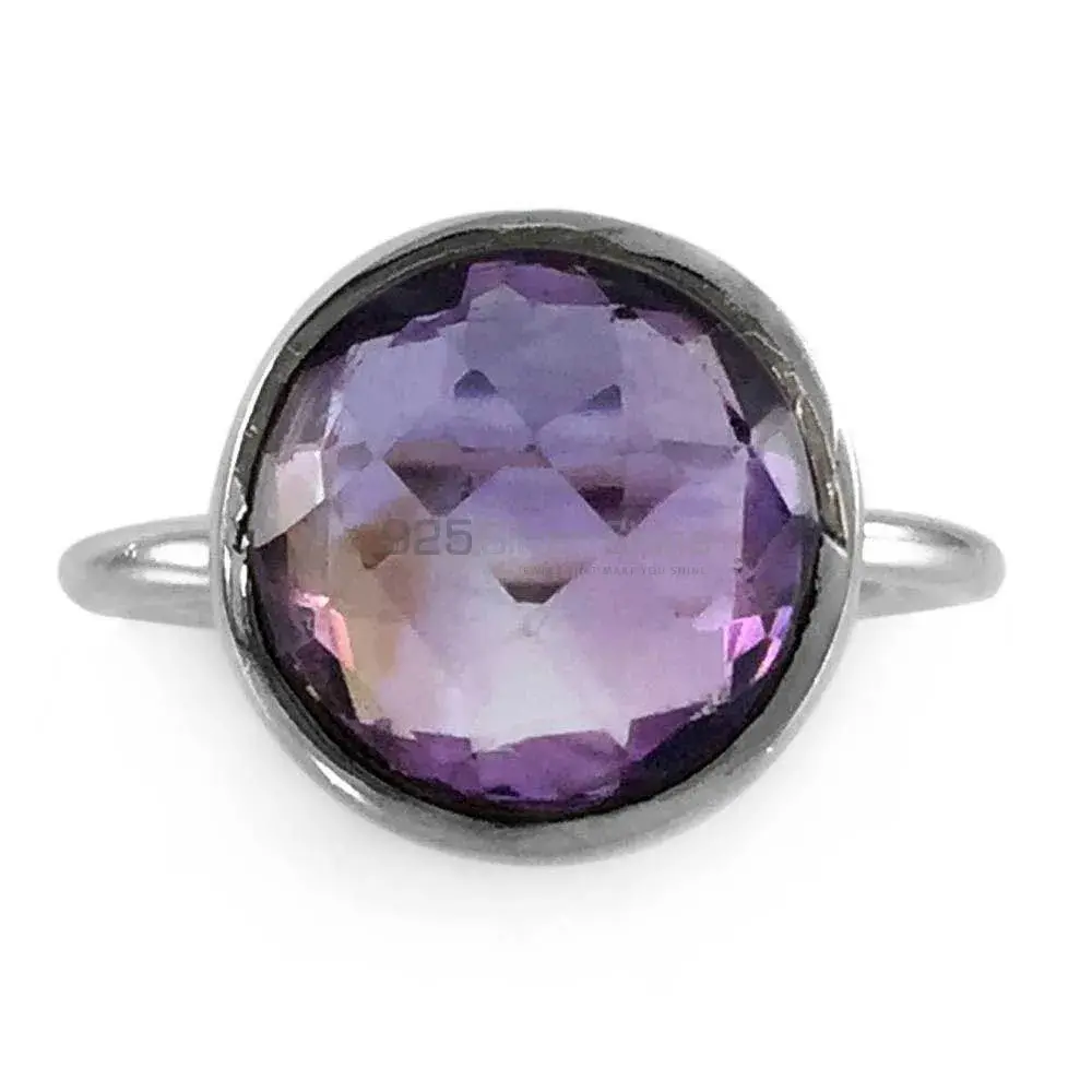 Amethyst February Gemstone Silver Rings 925SR3844