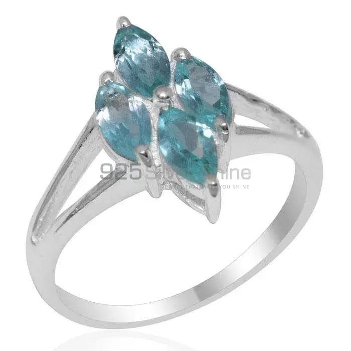 925 Sterling Silver Rings In Natural Blue Topaz Gemstone 925SR1846_0