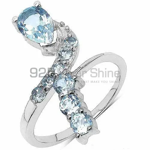 925 Sterling Silver Rings Suppliers In Natural Blue Topaz Gemstone 925SR3040