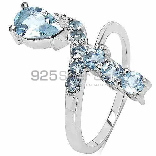 925 Sterling Silver Rings In Natural Blue Topaz Gemstone 925SR3040_2