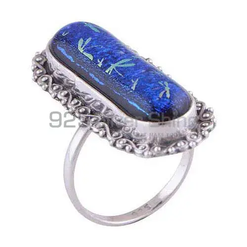 925 Sterling Silver Rings Suppliers In Natural Dichroic Glass Gemstone 925SR2961