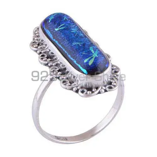 925 Sterling Silver Rings Suppliers In Natural Dichroic Glass Gemstone 925SR2961_2