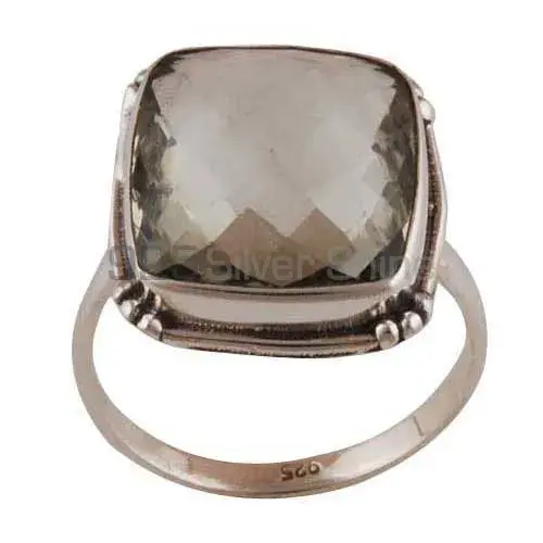 Green Amethyst Gemstone Women's Silver Rings 925SR4038