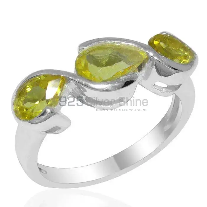 925 Sterling Silver Rings Suppliers In Natural Lemon Topaz Gemstone 925SR2004