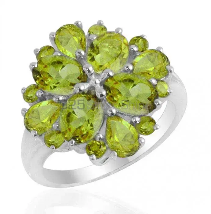 925 Sterling Silver Rings Suppliers In Natural Peridot Gemstone 925SR2162