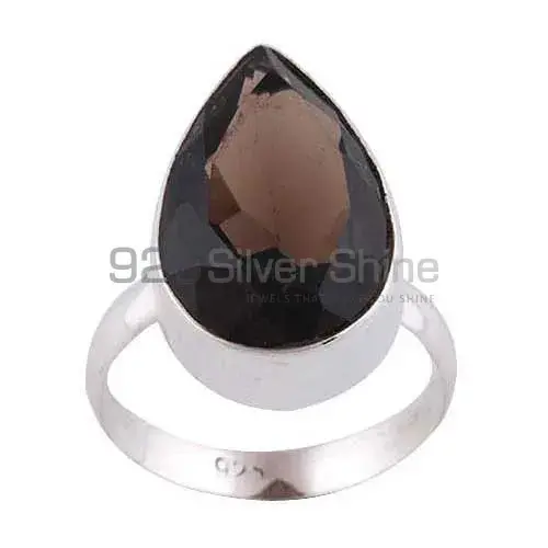 925 Sterling Silver Rings Suppliers In Natural Smoky Quartz Gemstone 925SR3529
