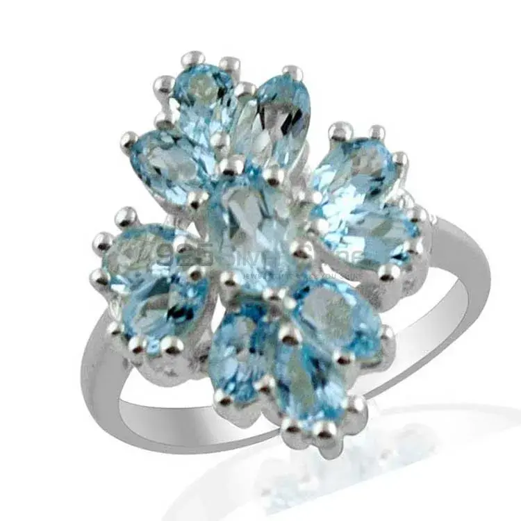 925 Sterling Silver Rings Suppliers In Semi Precious Blue Topaz Gemstone 925SR1385_0