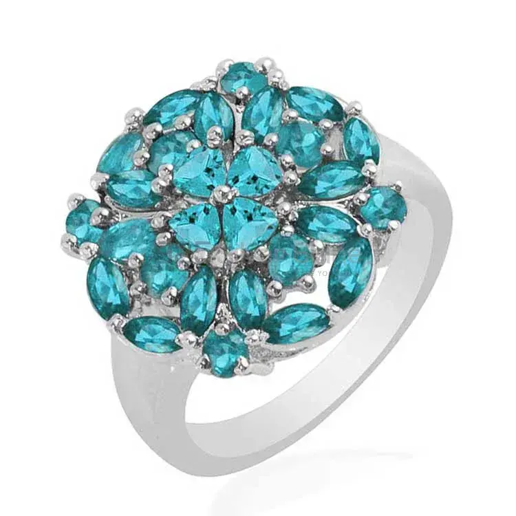 925 Sterling Silver Rings Suppliers In Semi Precious Blue Topaz Gemstone 925SR1701_0