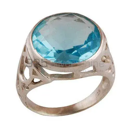 925 Sterling Silver Rings Suppliers In Semi Precious Blue Topaz Gemstone 925SR3881