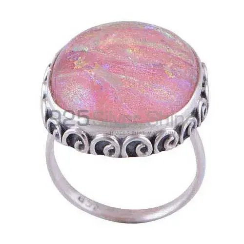 925 Sterling Silver Rings Suppliers In Semi Precious Dichroic Glass Gemstone 925SR2962