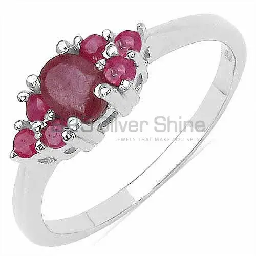 925 Sterling Silver Rings In Semi Precious Dyed Ruby Gemstone 925SR3120_0