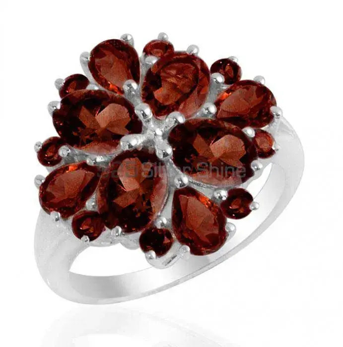 925 Sterling Silver Rings Suppliers In Semi Precious Garnet Gemstone 925SR2163