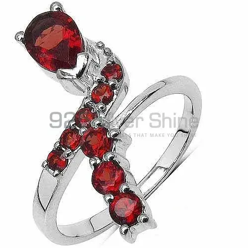 925 Sterling Silver Rings Suppliers In Semi Precious Garnet Gemstone 925SR3041