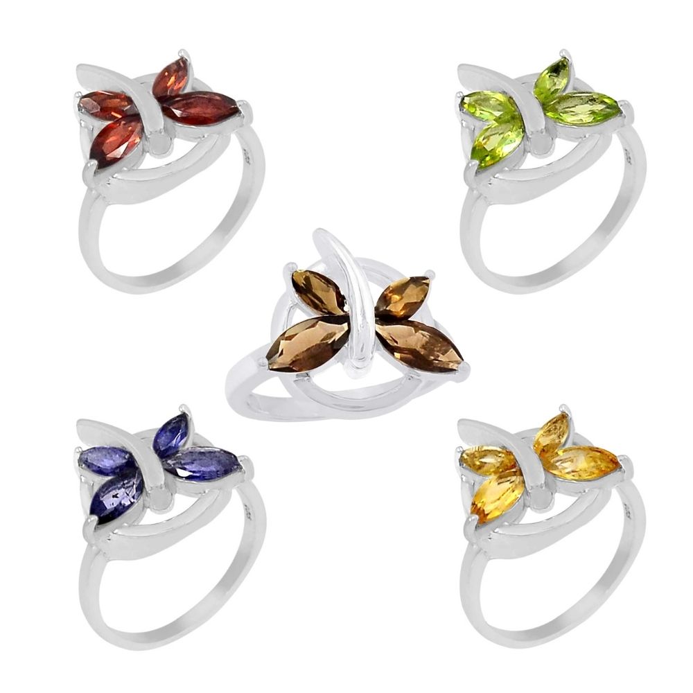 925 Sterling Silver Rings In Semi Precious Garnet Gemstone 925SR939_2